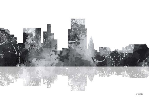 Framed Boise Idaho Skyline BG 1 Print