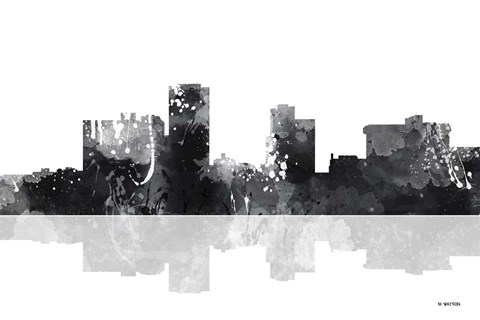 Framed Little Rock Arkansas Skyline BG 1 Print