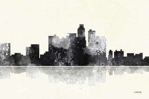 Framed Los Angeles California Skyline BG 1 Print