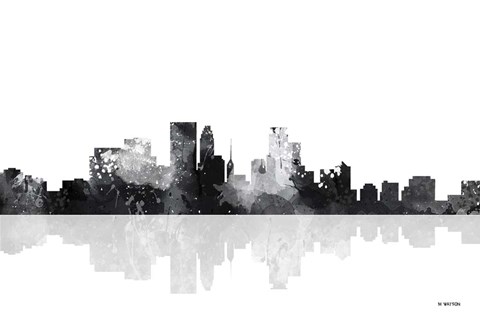 Framed Minneapolis Minnesota Skyline BG 1 Print