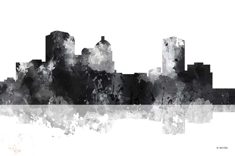 Framed Montgomery Alabama Skyline BG 1 Print