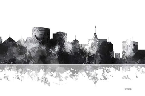 Framed Oakland California Skyline BG 1 Print