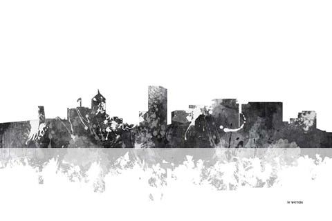 Framed Portland Oregon Skyline BG 1 Print