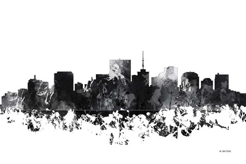 Framed Richmond Virginia Skyline BG 1 Print