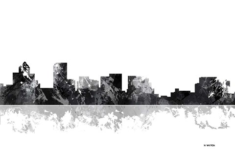 Framed Salem Oregon Skyline BG 1 Print