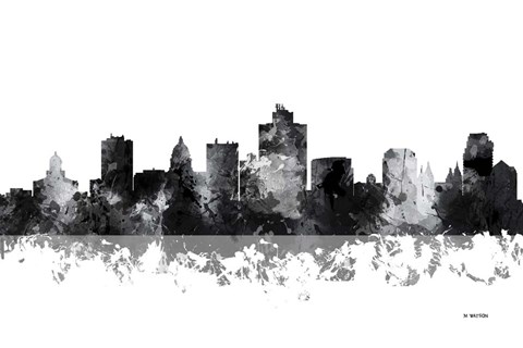 Framed Salt Lake City Utah Skyline BG 1 Print