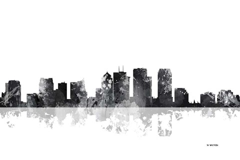 Framed Tampa Florida Skyline BG 1 Print