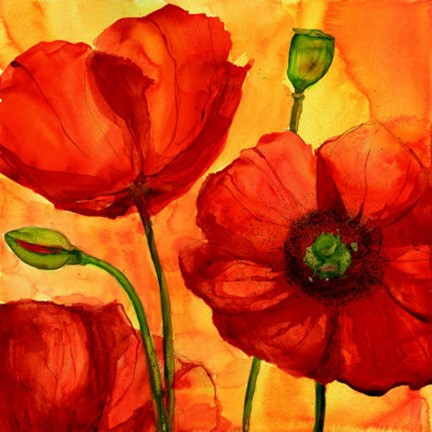 Framed Coquelicots II Print