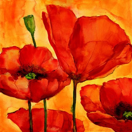 Framed Coquelicots I Print