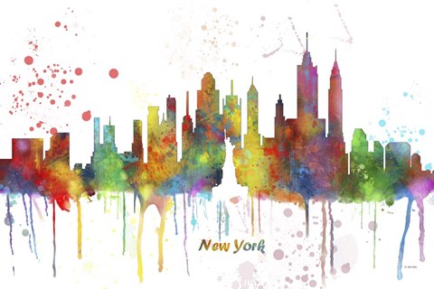 Framed New York New York Skyline Multi Colored 1 Print