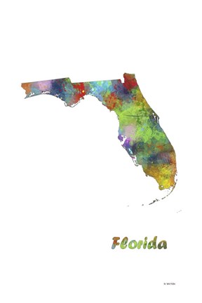 Framed Florida State Map 1 Print