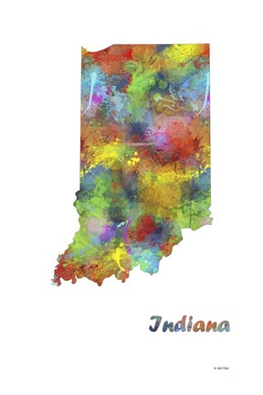 Framed Indiana State Map 1 Print