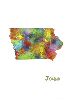 Framed Iowa State Map 1 Print