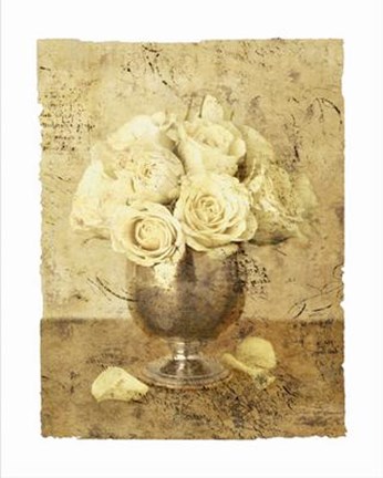 Framed Golden Roses I Print