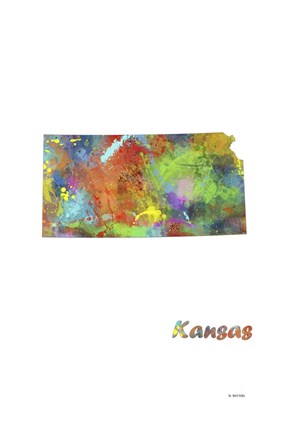 Framed Kansas State Map 1 Print