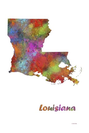 Framed Louisiana State Map 1 Print