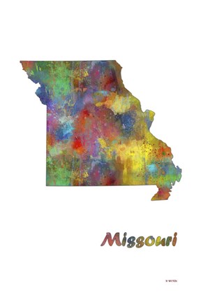 Framed Missouri State Map 1 Print