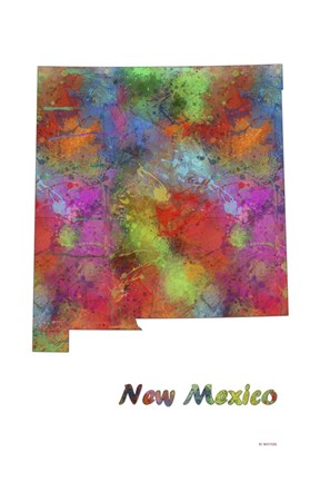 Framed New Mexico State Map 1 Print