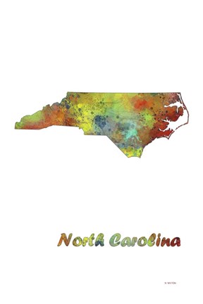 Framed North Carolina  State Map 1 Print