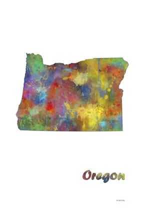 Framed Oregon State Map 1 Print