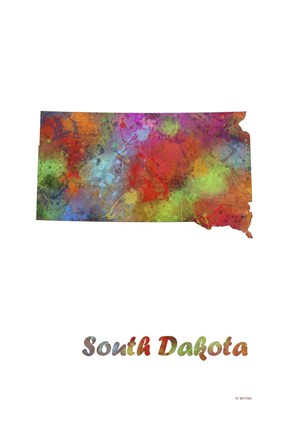 Framed South Dakota State Map 1 Print