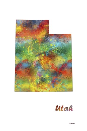 Framed Utah State Map 1 Print