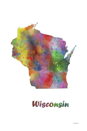 Framed Wisconsin State Map 1 Print