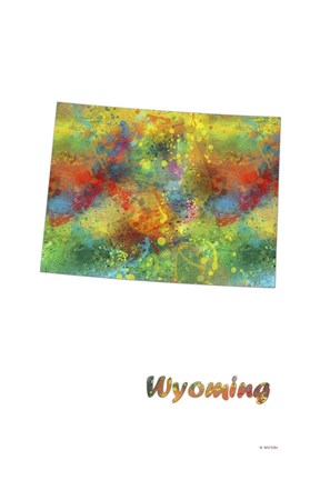 Framed Wyoming State Map 1 Print