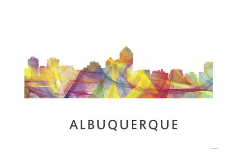 Framed Albuquerque New Mexico Skyline Print