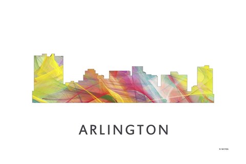 Framed Arlington Texas Skyline Print