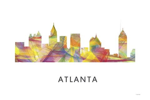 Framed Atlanta Georgia Skyline Print