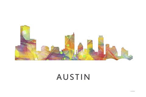 Framed Austin Texas Skyline Print