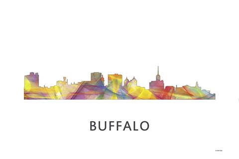 Framed Buffalo New York Skyline Print