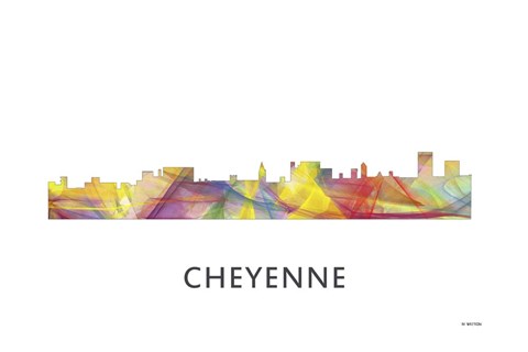 Framed Cheyenne Wyoming Skyline Print