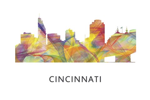Framed Cincinnati Ohio Skyline Print
