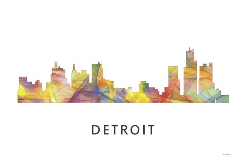 Framed Detroit Michigan Skyline Print