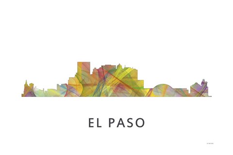 Framed El Paso Texas Skyline Print