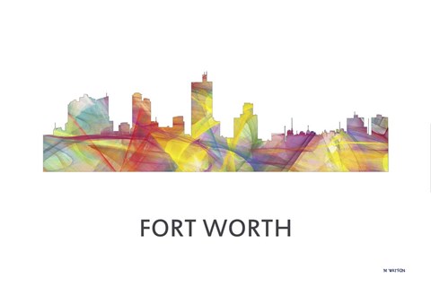 Framed Fort Worth Texas  Skyline Print