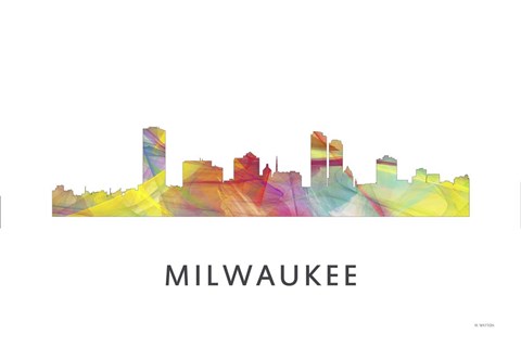 Framed Milwaukee Wisconsin Skyline Print