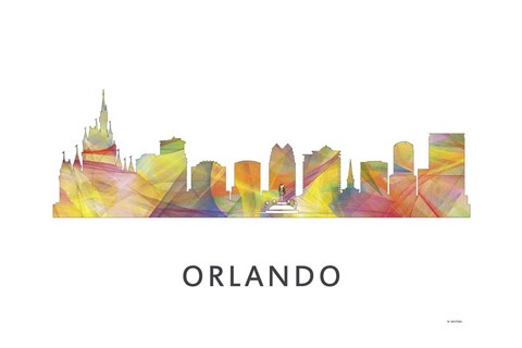Framed Orlando Florida Skyline Print
