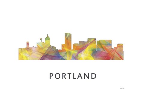 Framed Portland Oregan Skyline Print