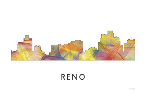 Framed Reno Nevada Skyline Print