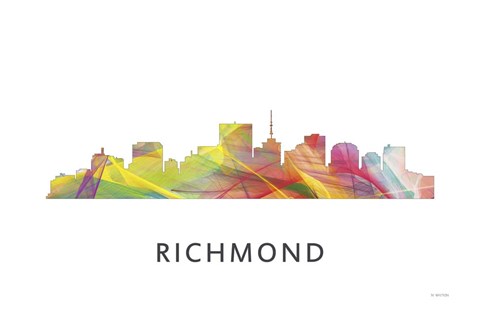 Framed Richmond Virginia Skyline Print