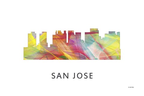 Framed San Jose California Skyline Print