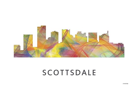 Framed Scottsdale Arizona Skyline Print