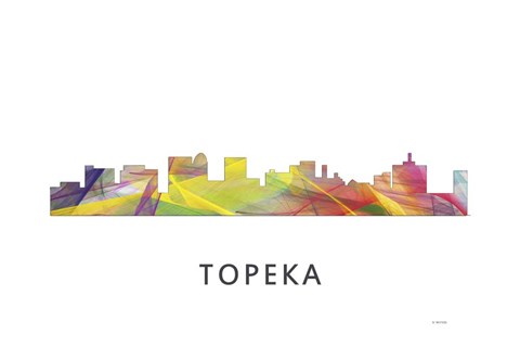 Framed Topeka Kansas Skyline Print