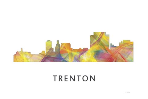 Framed Trenton New Jersey Skyline Print