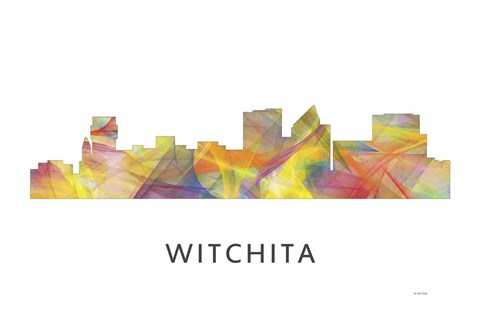 Framed Witchita Kansas  Skyline Print