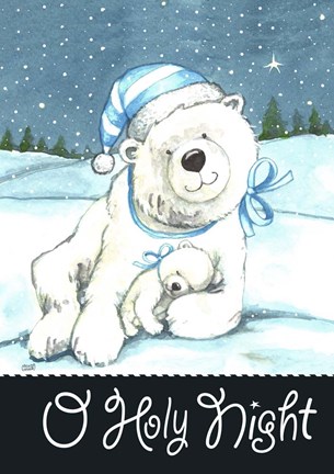 Framed Polar Bear Holy Night Print