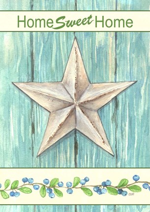 Framed Blue Star Sweet Home Print